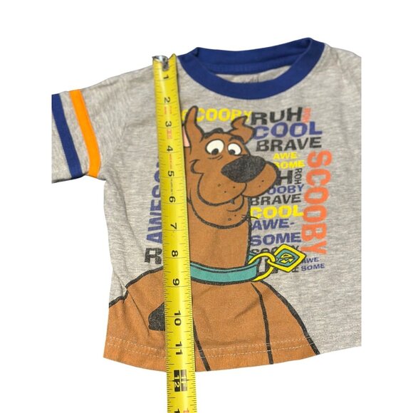 Scooby-Doo Toddler Ringer T-Shirt – Cartoon Graphic Tee, Size 12M Cartoon Gray - Picture 5 of 5